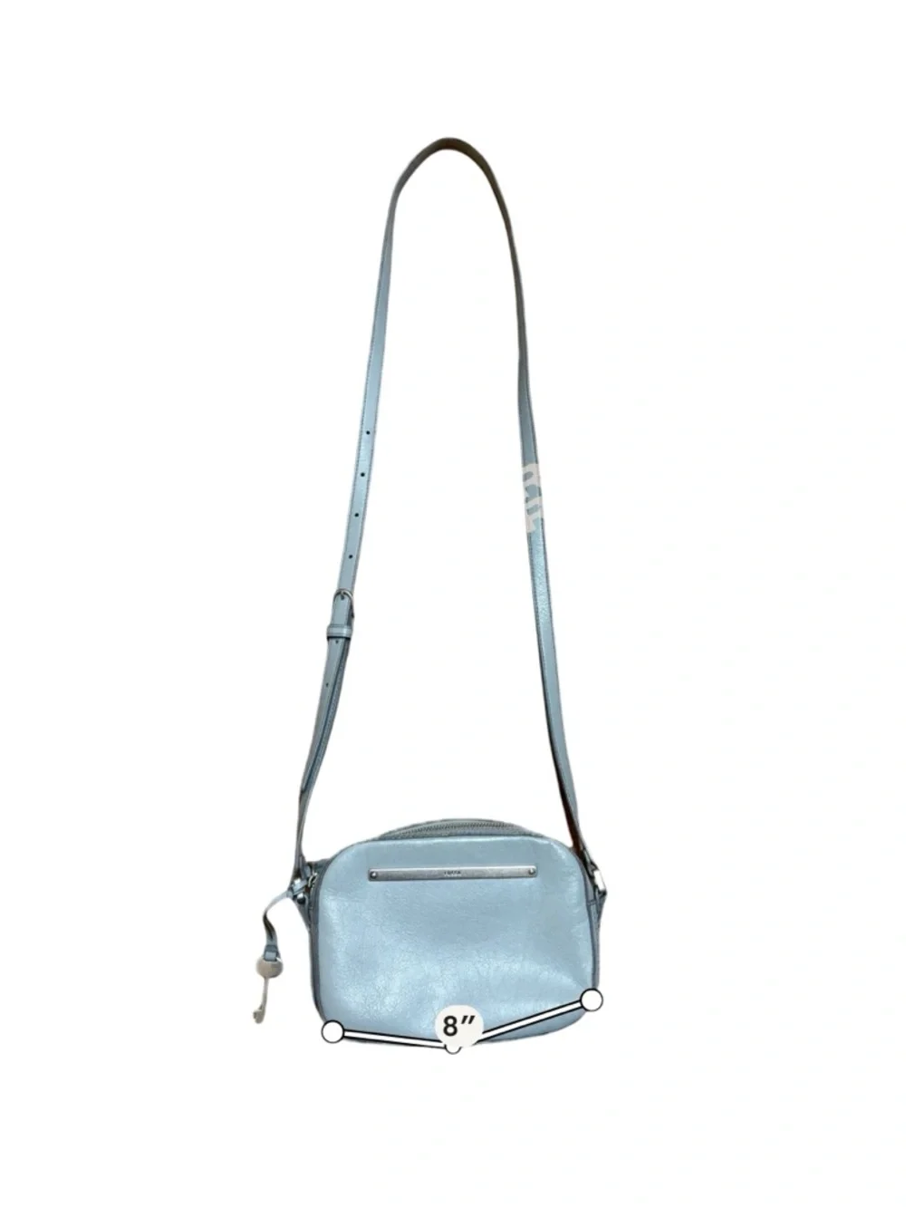 Fossil Women's Liza Camera Bag Smokey Blue Zip Closure Cross-Body Women’s Purse